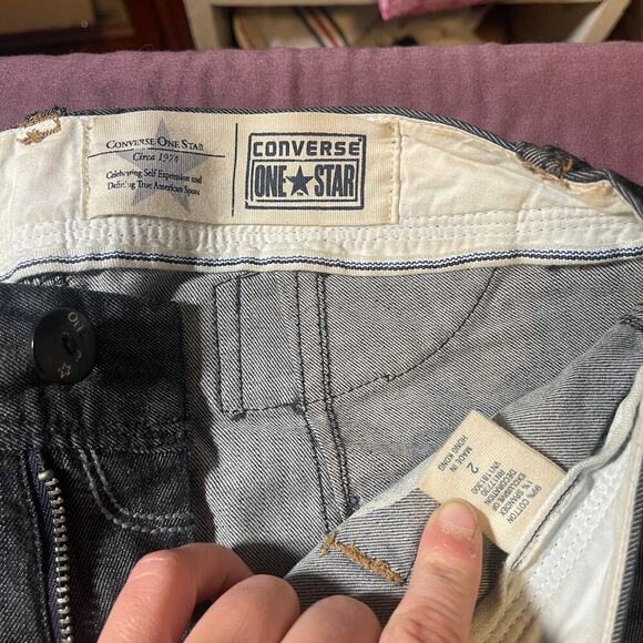 Converse One Star Wide Leg Jean Pants 28 in inseam - Women's Size 2 - Picture 5 of 10